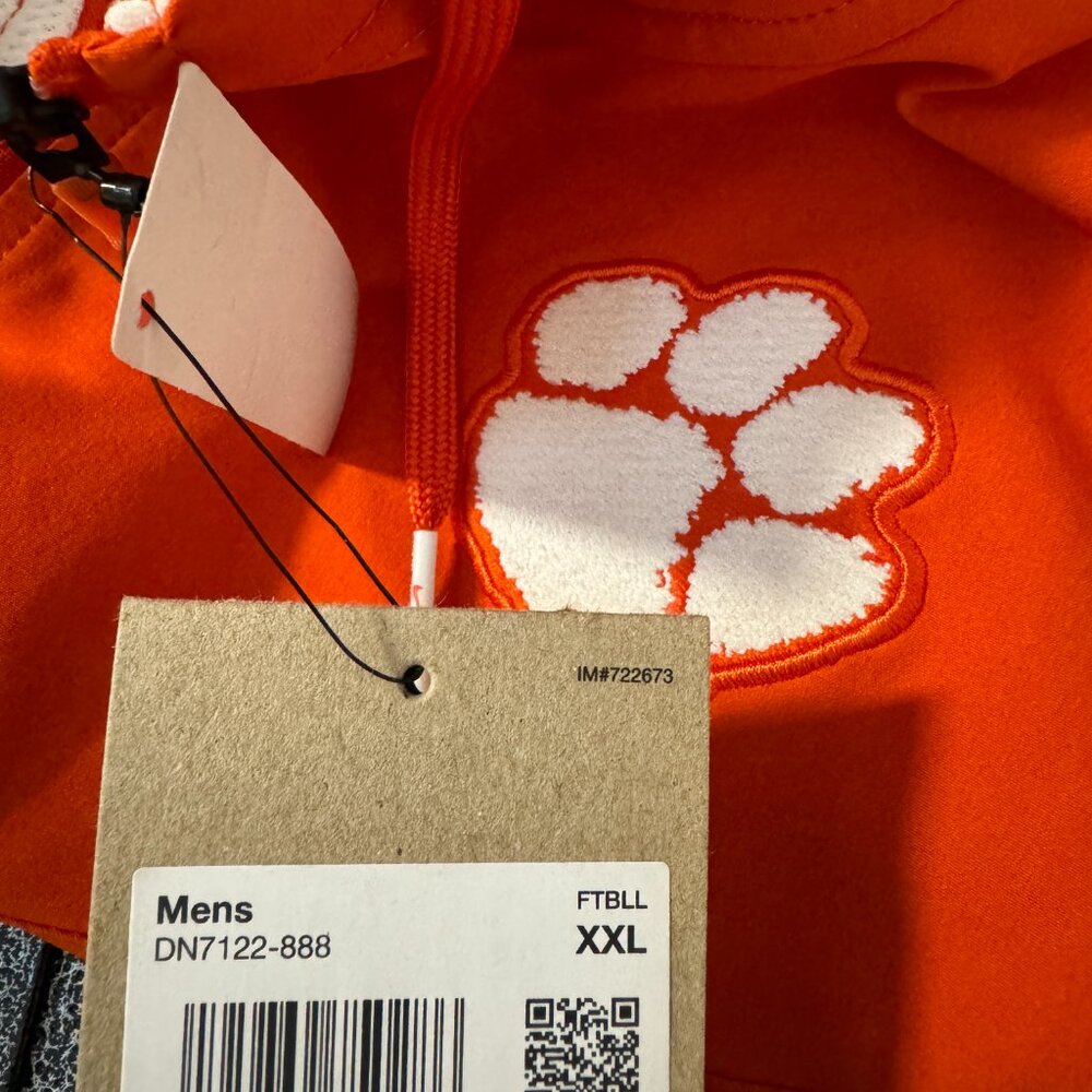 Nike Clemson Tigers Football Sideline On-Field 1/4 Zip Jacket Hoodie Men NEW - Picture 13 of 13